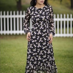 Floral print dress long sleeve